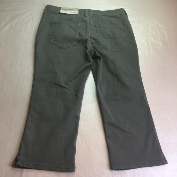 Liz Claiborne Classic Skinny Capris Moss Gray 10 - Picture 11 of 12